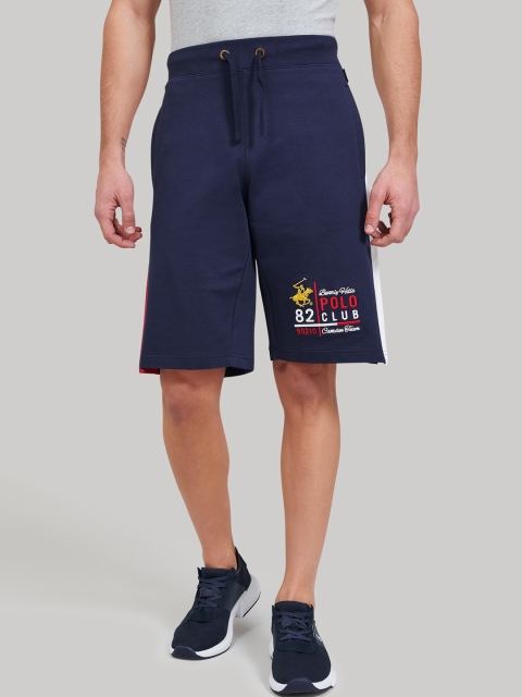 

Beverly Hills Polo Club Men Navy Blue Solid Regular Fit Regular Shorts