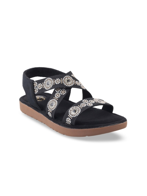 

Catwalk Women Black Embellished Open Toe Flats