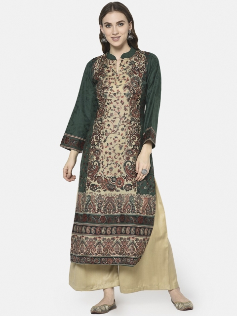 

Safaa Women Green Viscose Acrylic Wool Suit Unstitched Dress Material For Winter