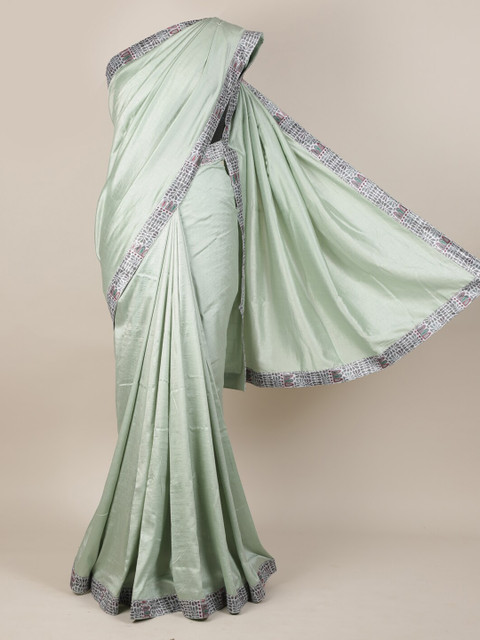 

Pothys Green Solid Saree