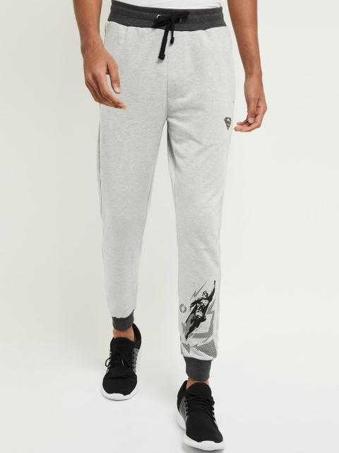 

max Men Grey Melange & Black Solid Joggers