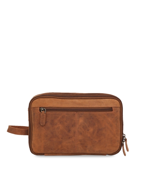 

WildHorn Men Tan Brown Solid Genuine Leather Toiletry Bag
