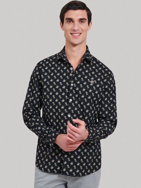 

Beverly Hills Polo Club Men Black Regular Fit Printed Casual Shirt