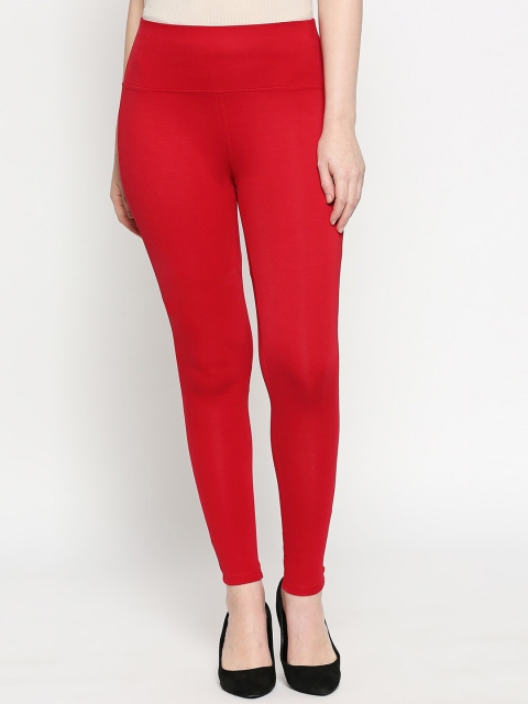 

inocenCia Women Red Solid Ankle Length Leggings