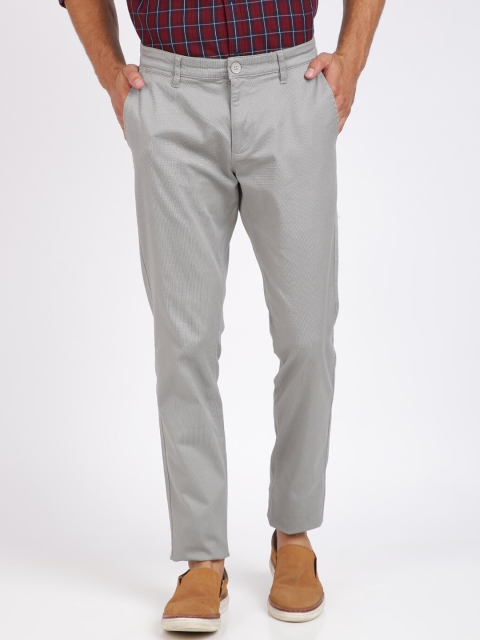 

Crocodile Men Grey Slim Fit Solid Regular Trousers