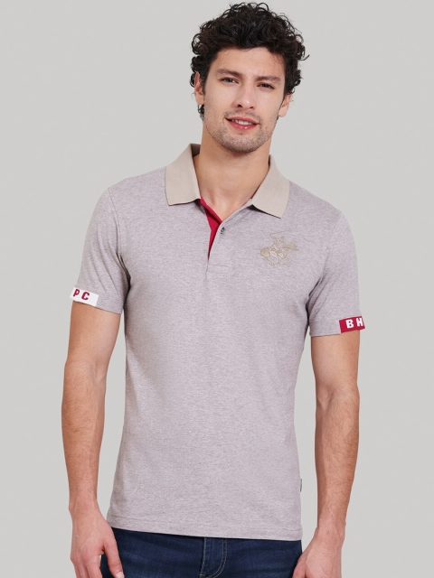 

Beverly Hills Polo Club Men Khaki Solid Polo Collar T-shirt