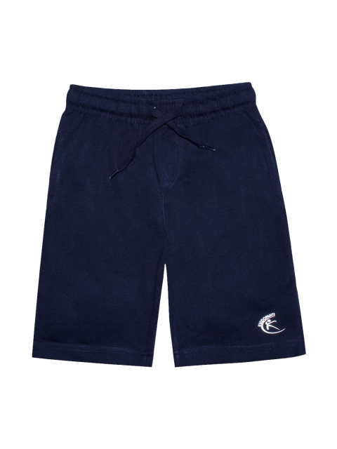 

KiddoPanti Boys Navy Blue Solid Regular Fit Regular Shorts