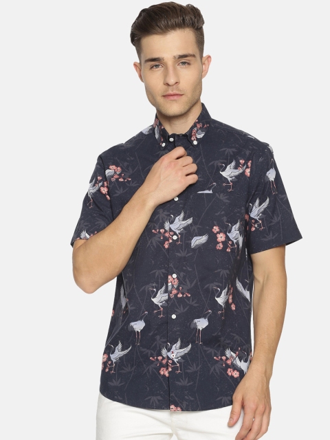 

Bene Kleed Men Navy Blue Regular Fit Printed Casual Shirt