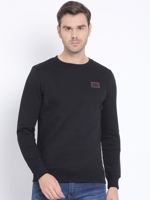

SWISS MILITARY Men Black Solid Sweatshirt
