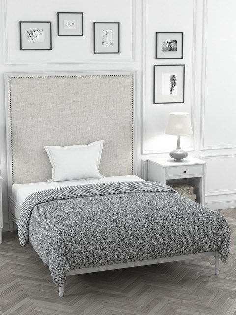 

Portico New York Unisex Grey Printed Single Bed Duvet Cover, Grey melange