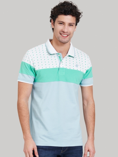 

Beverly Hills Polo Club Men Blue Printed Polo Collar T-shirt
