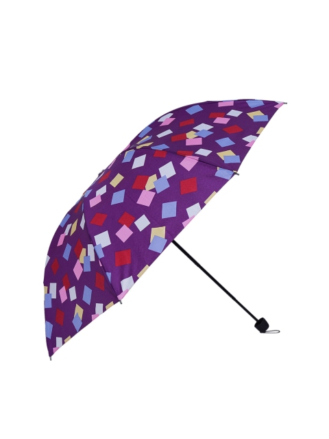 

LOOM LEGACY Unisex Purple & Red Geometric Printed 3 Fold Manual Umbrella