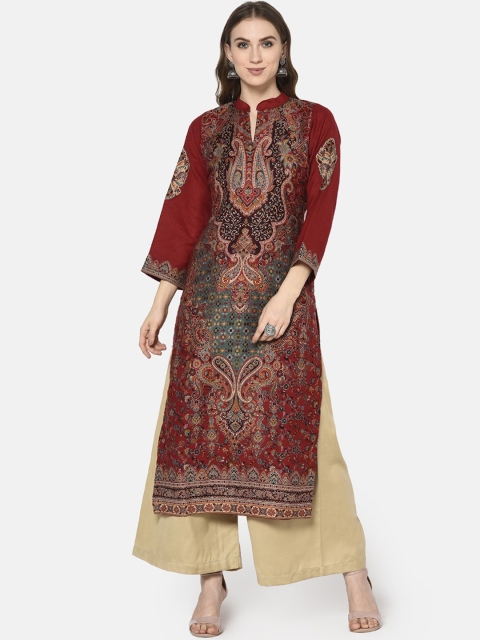 

Safaa Women Maroon Viscose Acrylic Wool Suit Dress Material (Unstiched) For Winter