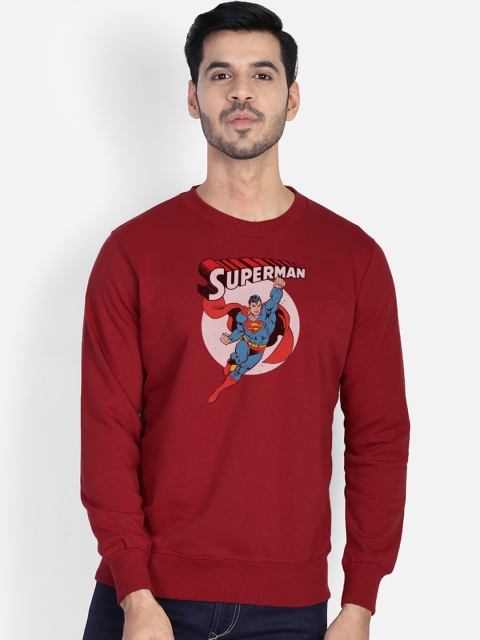 

Free Authority Superman Print Crew Neck Red Sweatshirt for Men