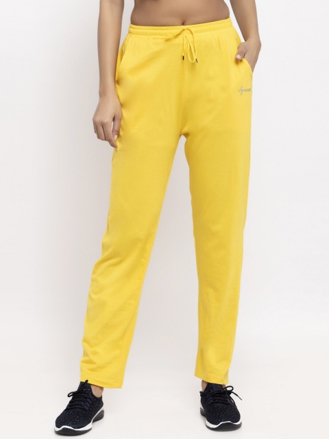

NEUDIS Women Yellow Solid Slim-Fit Track Pants