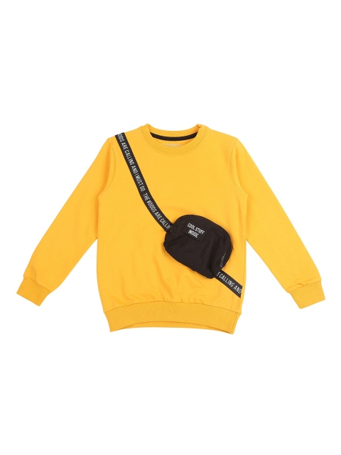 

Pantaloons Junior Boys Yellow & Black Printed Sweatshirt