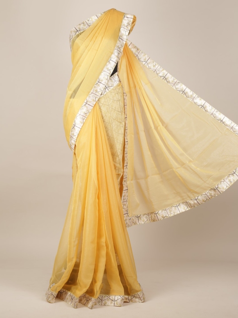 

Pothys Yellow Solid Saree