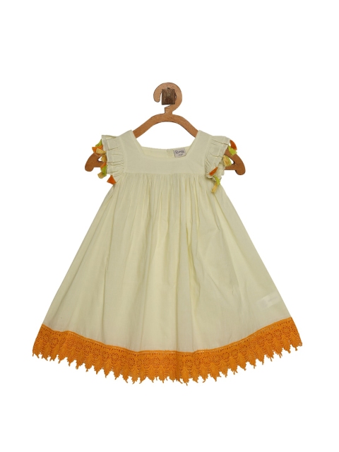 

Rianna Girls Cream Solid A-line Dress