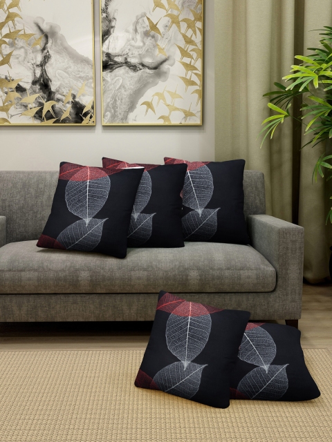 

Cortina Black & White Set of Single Floral Square Cushion Cover