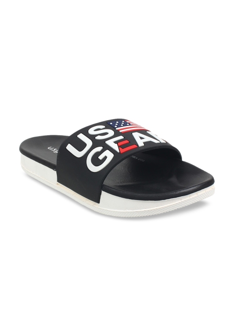 

US Gear Men Black & White Printed Sliders
