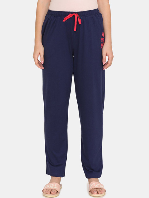 

Zivame Pretty Pigs Cotton Pyjama - Navy Blue