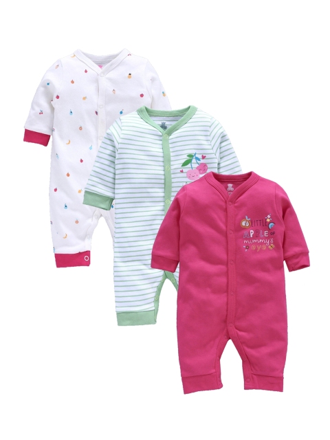 

i bears Infant Kids Pack of 3 Assorted Rompers, Green