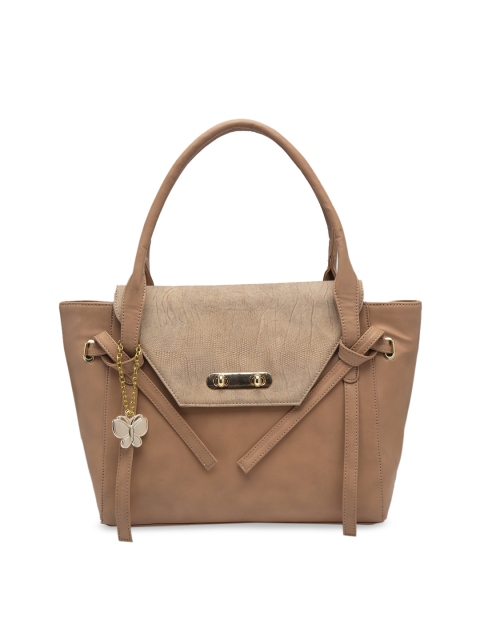 

Butterflies Peach-Coloured Solid Satchel