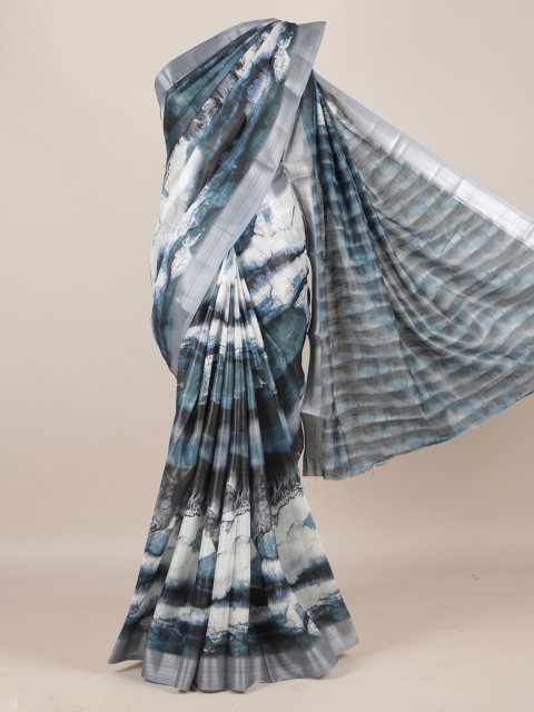 

Pothys Multicoloured Printed Linen Blend Saree, Multi