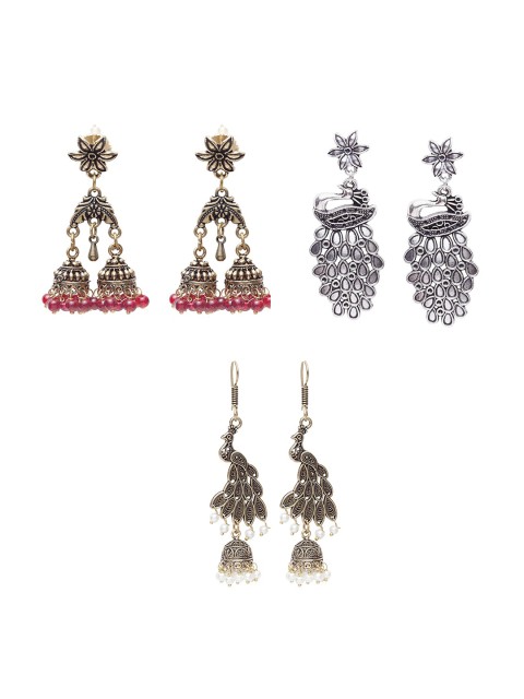 

Stoln Silver Set of 3 Contemporary Jhumkas