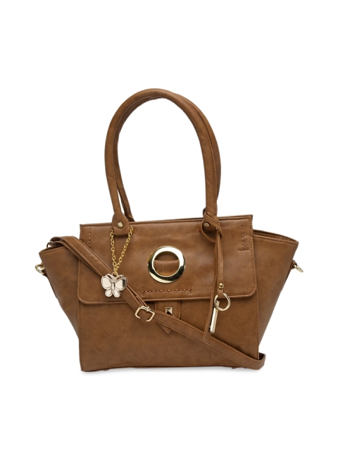 

Butterflies Tan Solid Handheld Bag