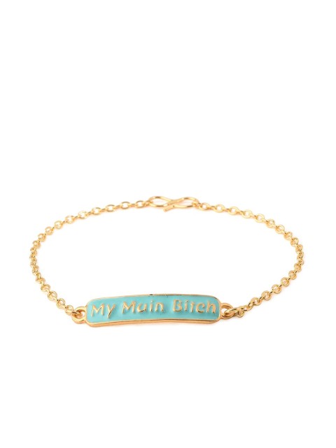 

Tistabene Women Gold-Plated & Turquoise Blue Wraparound Bracelet