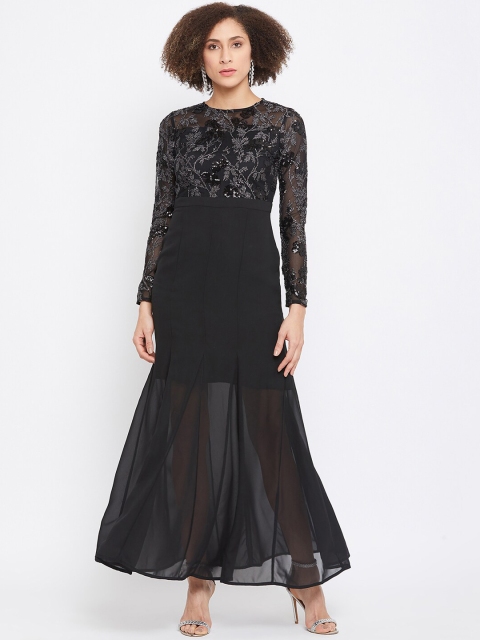 

Madame Women Black Embellished Maxi Dress