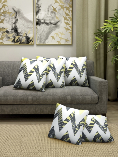 

Cortina White & Grey Single Geometric Square Cushion Cover