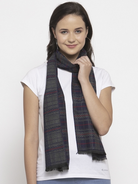 

Calvadoss Women Navy Blue & Grey Checked Premium Muffler