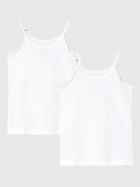 

max Girls Pack of 2 White Solid Camisoles