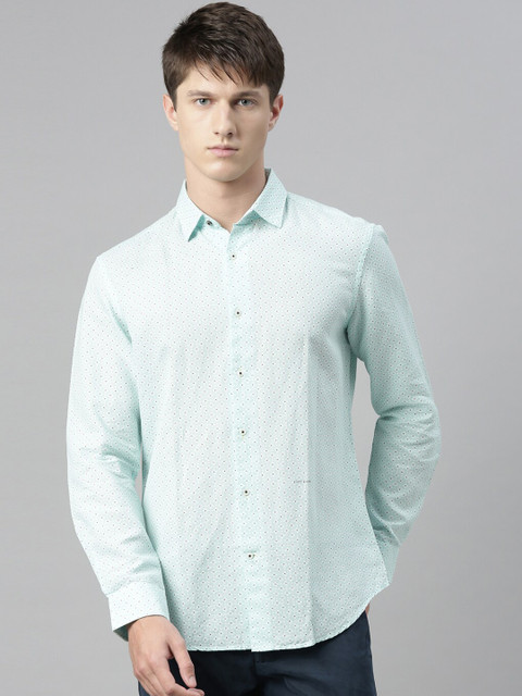 

RARE RABBIT Men Blue Regular Fit Printed Casual Shirt