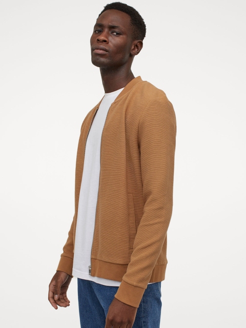 

H&M Men Brown Zipped Cardigan