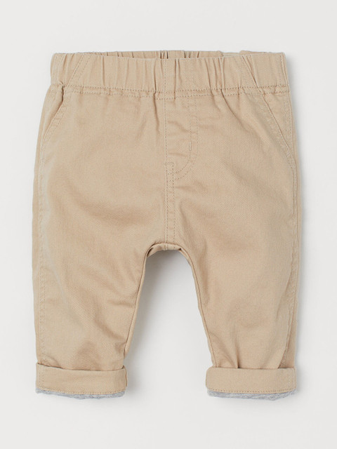 

H&M Boys Beige Solid Lined Pull-On Trousers