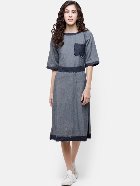 

ZHEIA Women Grey Solid A-Line Dress