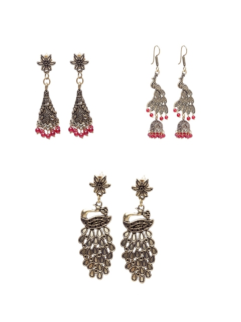 

Stoln Silver Set of 3 Contemporary Drop Earrings