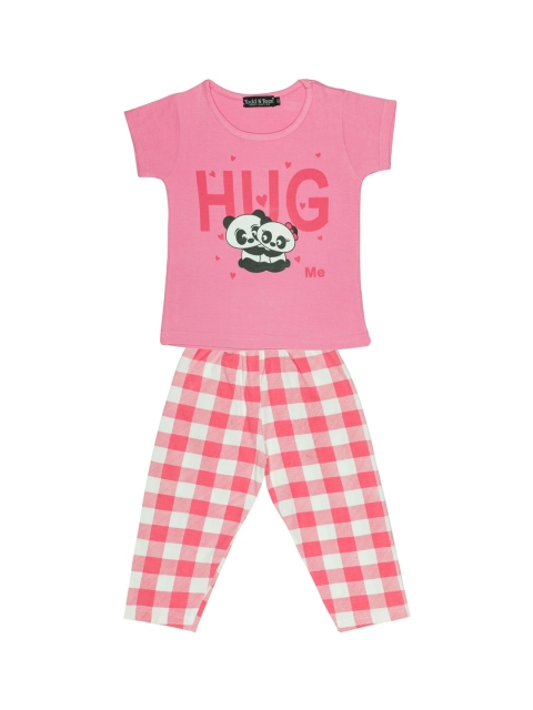 

Todd N Teen Girls Pink & White Printed T-shirt with Capris
