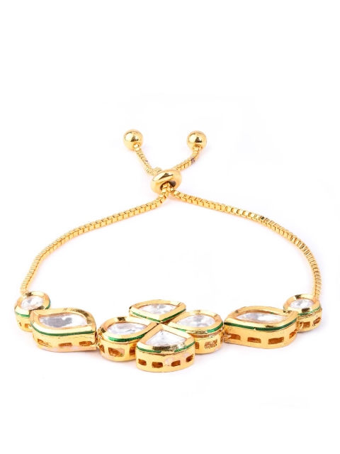 

Tistabene Women Gold-Plated & White Kundan Meena Wraparound Bracelet