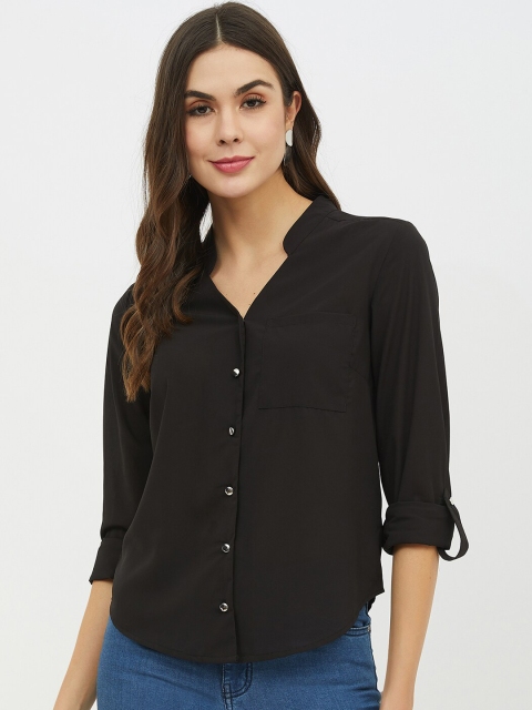 

Harpa Women Black Solid Shirt Style Top