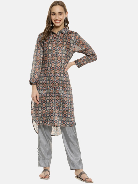 

Instafab Women Multicoloured Printed A-Line Kurta, Multi