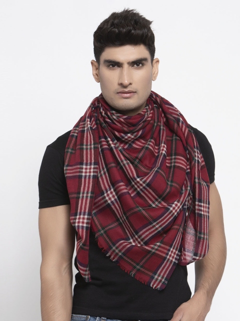 

Men Red & White Checked Sustainable Woolen Muffler