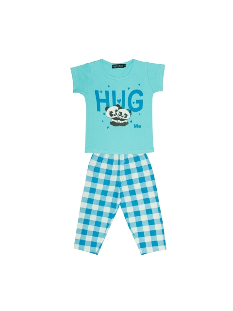 

Todd N Teen Girls Blue Printed T-shirt with Capris