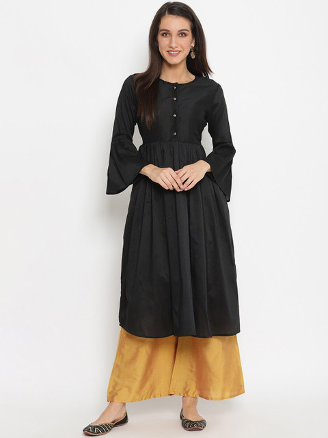 

Abhishti Women Black Solid Anarkali Kurta