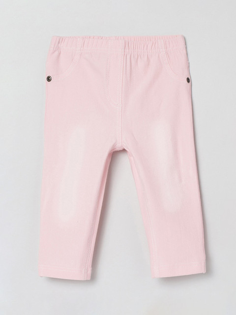 

max Girls Pink Solid Jeggings