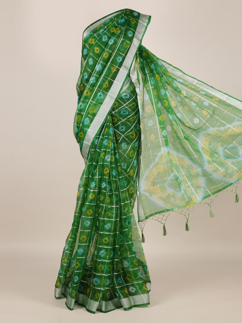 

Pothys Green Woven Design Linen Blend Saree