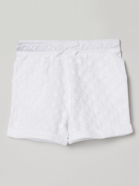 

max Girls Off-White Solid Regular Fit Regular Shorts